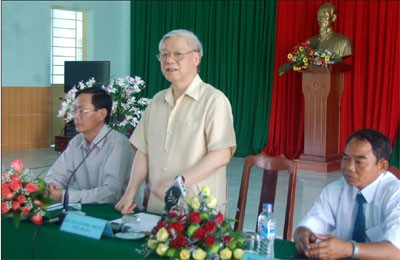 Le secrétaire général Nguyen Phu Trong se rend à Ninh Thuan - ảnh 1