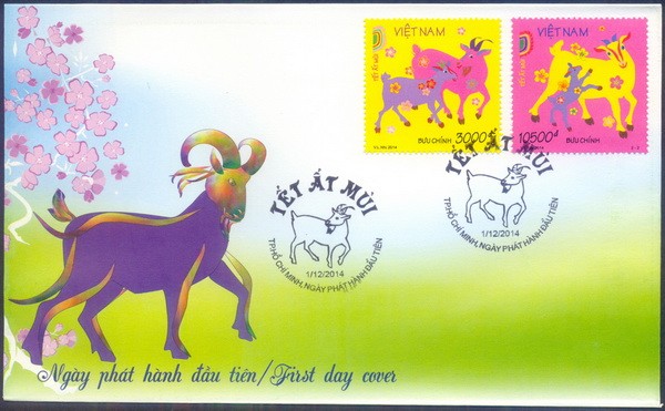 Publication d’une collection de timbres à l’occasion de l’année de la Chèvre - ảnh 1