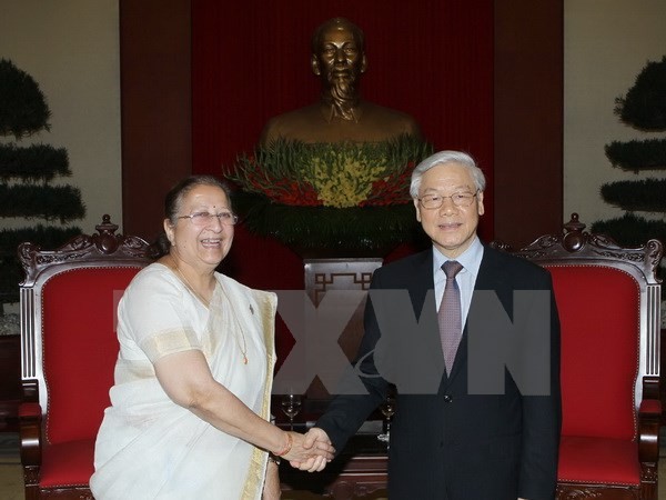 Le SG du PCV reçoit le président de la chambre basse indienne - ảnh 1