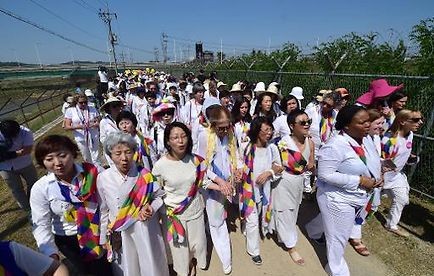Des pacifistes traversent la frontière entre les deux Corées  - ảnh 1