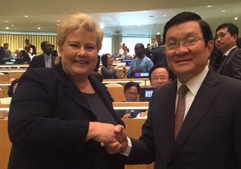 Truong Tan Sang rencontre la Premère ministre norvégienne - ảnh 1