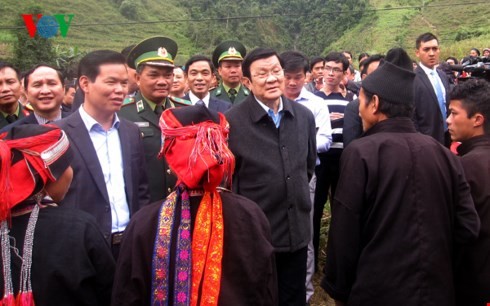 Le président de la République en tournée à Hà Giang - ảnh 1