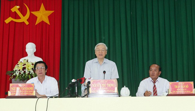 Nguyen Phu Trong travaille avec les autorités de Tien Giang - ảnh 1
