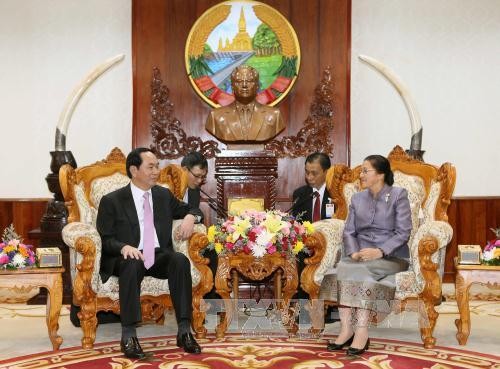 Le président Trân Dai Quang rencontre les dirigeants laotiens - ảnh 2