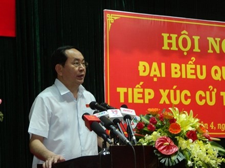 Tran Dai Quang poursuit ses rencontres avec l’électorat de Ho Chi Minh-ville - ảnh 1