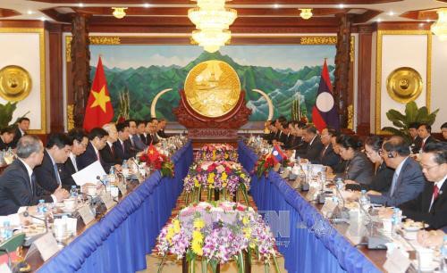 Nguyen Phu Trong rencontre plusieurs hauts dirigeants laotiens - ảnh 2