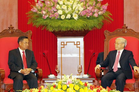 Sekjen KS PKV, Nguyen Phu Trong menerima Kepala Departemen Organisasi KS PRR Laos.Chanxi Phomxikham - ảnh 1