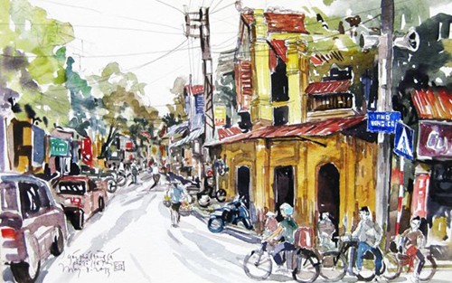 Lukisan tentang kota Hanoi dari masa lampau sampai masa kini - ảnh 2