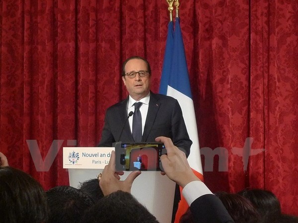 Presiden Perancis melakukan pertemuan dengan komunitas orang Asia sehubungan dengan Hari Raya Tet - ảnh 1