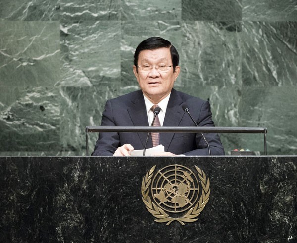 Presiden Vietnam, Truong Tan Sang membacakan pidato penting di depan KTT PBB - ảnh 1