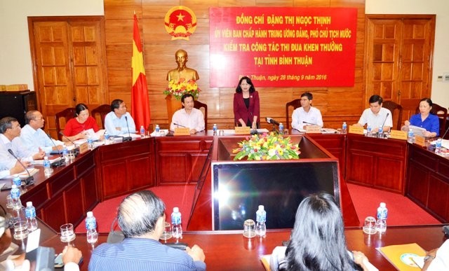 Wakil Presiden Dang Thi Ngoc Thinh melakukan kunjungan kerja di provinsi Binh Thuan - ảnh 1