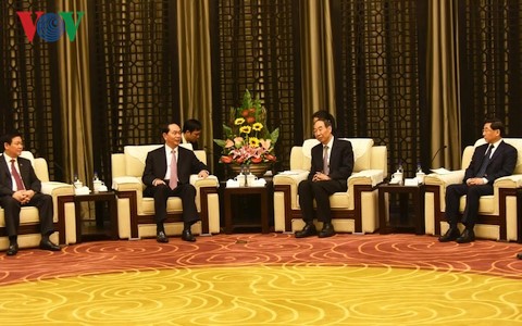 Presiden Tran Dai Quang menerima pimpinan provinsi Fujian, Tiongkok - ảnh 1
