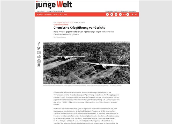 Media Internasional Beritakan tentang Perjuangan Menuntut Keadilan bagi Korban Agen Oranye/Dioksin Viet Nam - ảnh 1