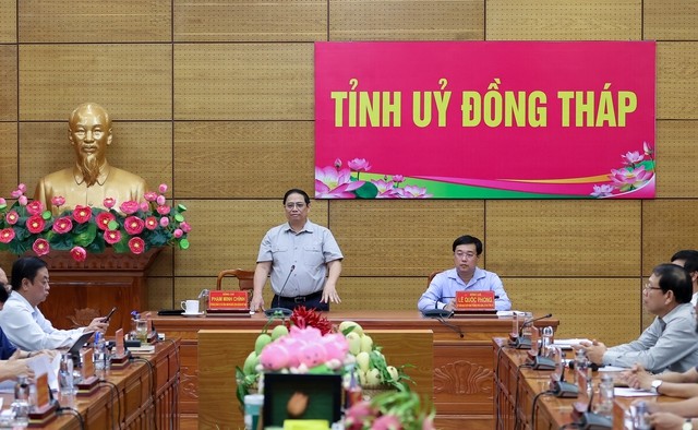 PM Vietnam, Pham Minh Chinh Lakukan Temu Kerja dengan Pimpinan Teras Provinsi Dong Thap - ảnh 1