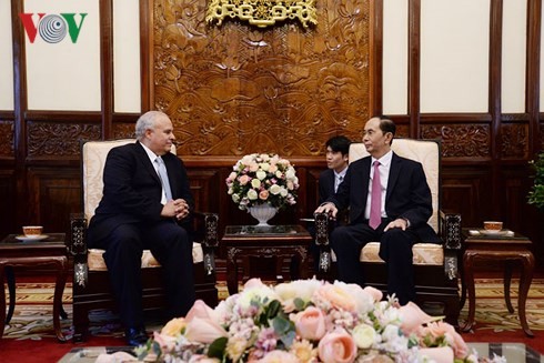 Presidente vietnamita recibe a diplomáticos extranjeros - ảnh 2