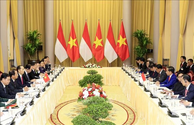 Presidente vietnamita da la bienvenida a su par indonesio - ảnh 1