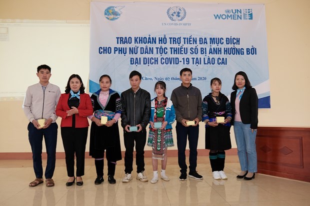 ONU Mujeres ayuda a pobladores de Lao Cai afectados por el covid-19 - ảnh 1