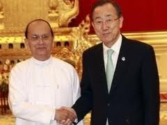Sekjen PBB Ban Ki-moon  berkunjung di Myanmar - ảnh 1