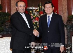 Presiden Vietnam, Truong Tan Sang  menerima Menteri Industri, Pertambangan dan Perdagangan  Iran  Mehdi Ghazanfari - ảnh 1