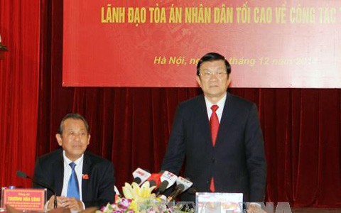 Presiden Vietnam, Truong Tan Sang: Meningkatkan kualitas  barisan kader instansi  pengadilan - ảnh 1