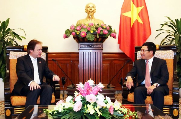 Deputi PM, Menlu Vietnam, Pham Binh Minh menerima Sekretaris Negara Kemlu Inggeris Hugo Swire - ảnh 1