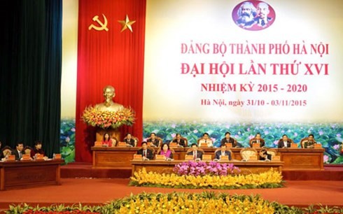 Pembukaan Kongres Organisasi Partai Komunis Vietnam  kota Hanoi dan  provinsi Hung  Yen untuk tahap 2015-2020 - ảnh 1