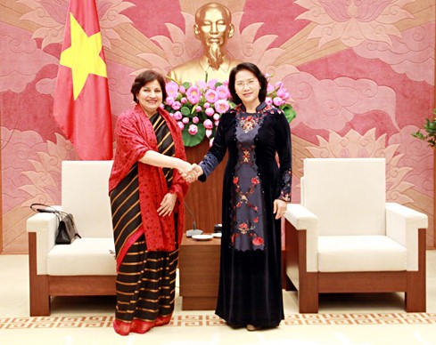 Wakil Ketua MN Vietnam, Nguyen Thi Kim Ngan menerima Preeti Saran, Duta Besar India sehubungan dengan akhir masa baktinya di Vietnam - ảnh 1
