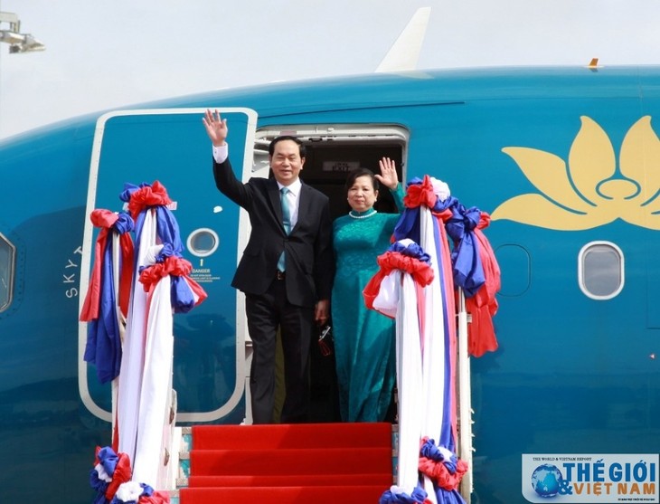 Presiden Vietnam, Tran Dai Quang dan Istri melakukan kunjungan kenegaraan ke Republik Singapura - ảnh 1