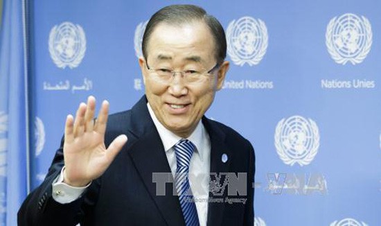 Sekjen PBB, Ban Ki-moon menyampaikan ucapan selamat berpisah kepada para personil  PBB - ảnh 1