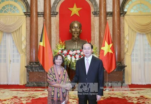 Presiden Vietnam, Tran Dai Quang menerima para Dubes yang datang menyampaikan surat mandat - ảnh 1