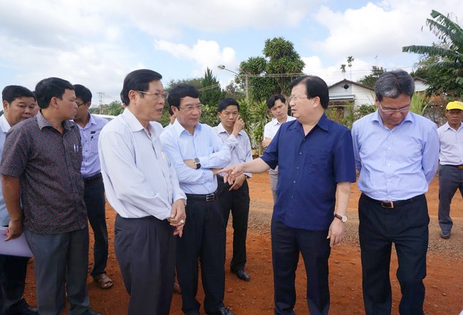 Deputi PM  Vietnam, Trinh Dinh Dung melakukan kunjungan kerja di Pabrik Aluminium  Nhan Co - ảnh 1