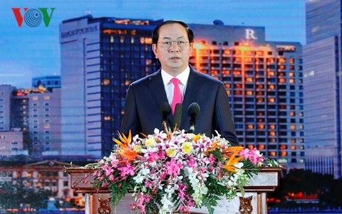Presiden Vietnam, Tran Dai Quang menghadiri pertemuan: “Musim semi Kampung halaman-2017” di kota Ho Chi Minh - ảnh 1