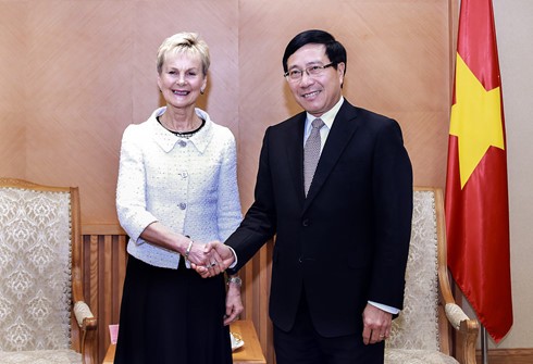 Deputi PM, Menlu Vietnam, Pham Binh Minh menerima  Gubernur Kawasan Ostergotland, Swedia - ảnh 1