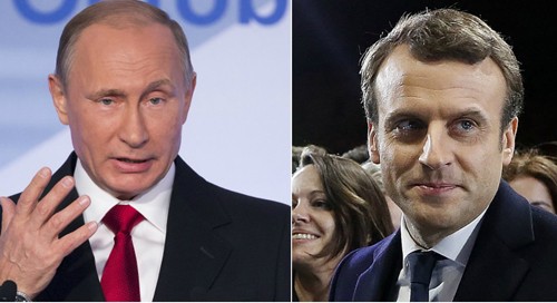 Presiden Rusia dan Perancis sepakat bekerjasama tentang masalah-masalah internasional - ảnh 1