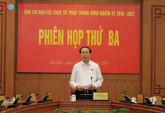 Presiden Vietnam, Tran Dai Quang memimpin sidang ke-3 Badan Pengarahan Pusat urusan Reformasi Hukum - ảnh 1