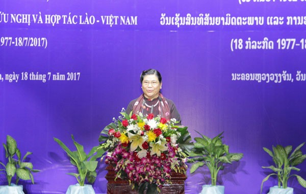 Laos mengadakan upacara  peringatan ultah ke-55 Hari penggalangan hubungan diplomatik dan ultah ke-40 Hari penandatanganan Traktat Persahabatan dan Kerjasama Vietnam-Laos.   - ảnh 1