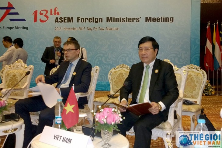 Para Menlu ASEM sepakat memperkuat hubungan kemitraan demi perdamaian dan perkembangan yang berkesinambungan - ảnh 1