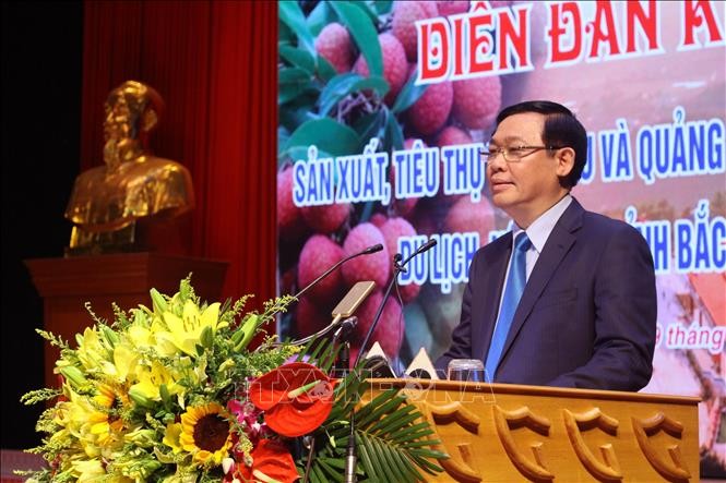 Deputi PM Vietnam, Vuond Dinh Hue  menghadiri  Forum produksi dan pemasaran buah kelengkeng Bac Giang - ảnh 1