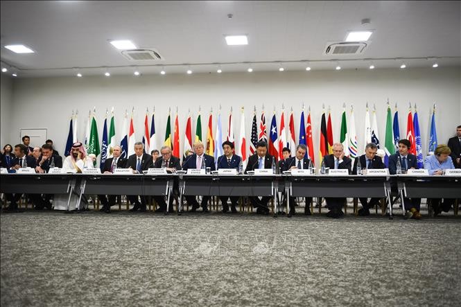 KTT G20: Para pemimpin Uni Eropa memperingatkan  perang dagang  merugikan pertumbuhan global - ảnh 1