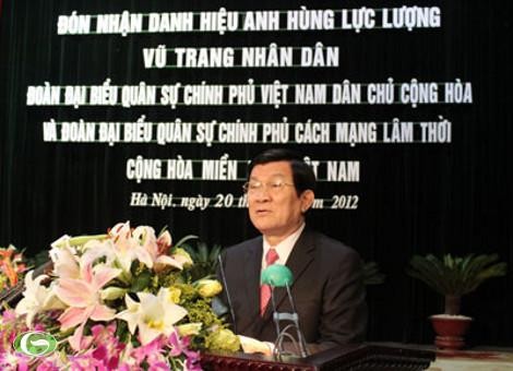 Remise du titre de héros des forces armées par le Président Truong Tan Sang - ảnh 2