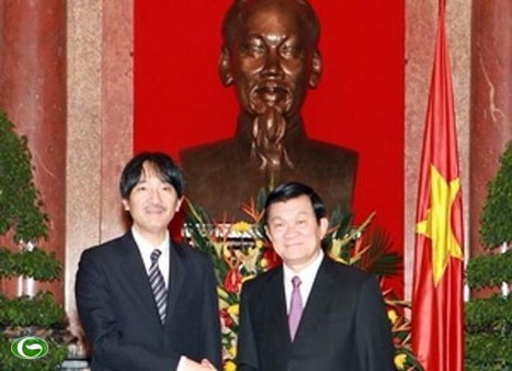 Le prince japonais Akishino reçu par le Président Truong Tan Sang - ảnh 1
