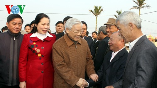 Party leader Nguyen Phu Trong works with Thai Binh province - ảnh 1