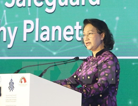 NA Chairwoman calls for unity for healthy, green planet - ảnh 1