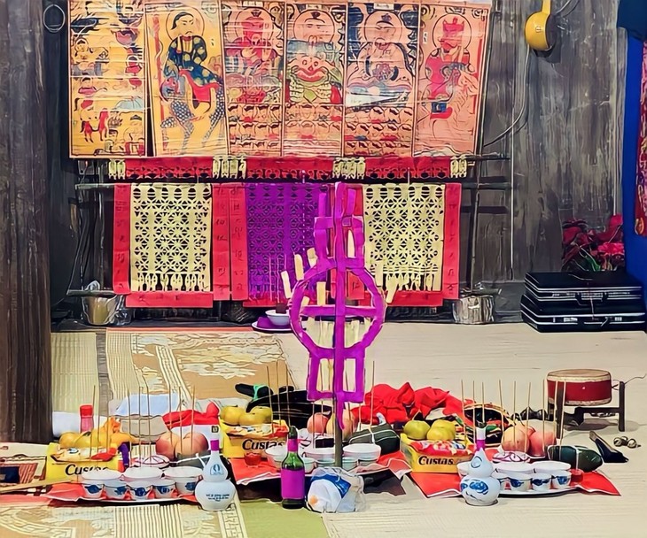 “Tài khoăn” ritual of the Nung in Bac Kan province - ảnh 2