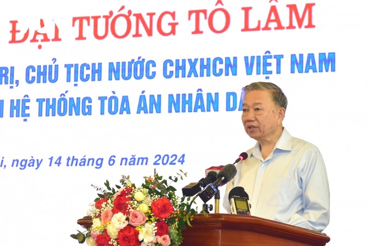 President To Lam asks courts to strengthen professional, rule-of-law judicial system - ảnh 1