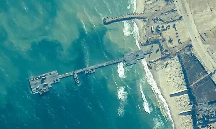 US restores Gaza pier for aid deliveries  - ảnh 1