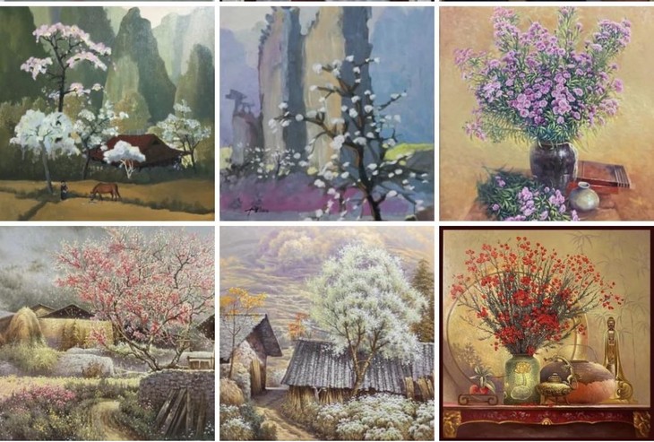 Online charity painting exhibition opens to help build houses for the poor in Quang Nam - ảnh 1