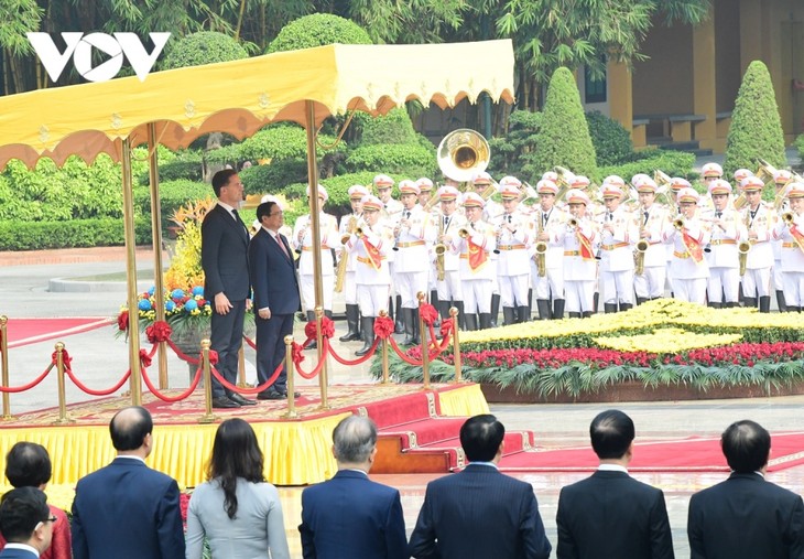 Toàn cảnh: Thủ tướng Phạm Minh Chính chủ trì Lễ đón chính thức Thủ tướng Hà Lan - ảnh 1