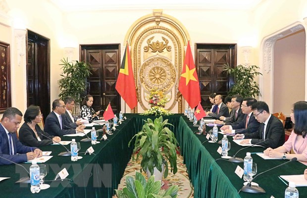 Entretien Pham Binh Minh et le ministre des Affaires étrangères du Timor oriental  - ảnh 1