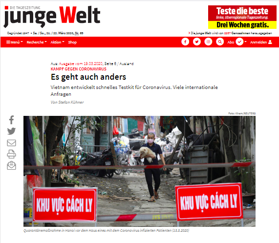 Un quotidien allemand salue le Vietnam pour sa réaction rapide contre le coronavirus - ảnh 1
